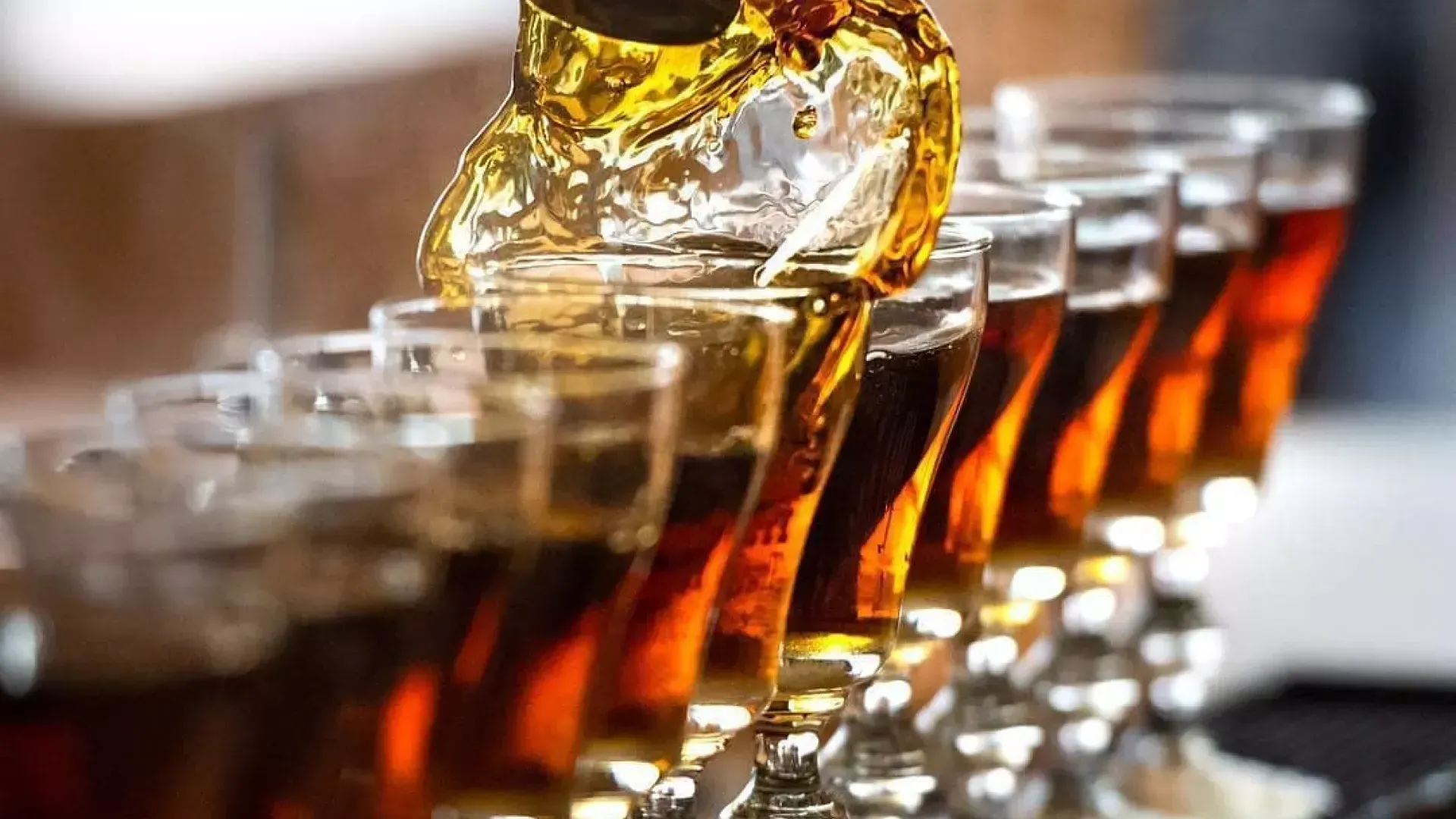 A row of Irish coffees served at The Buena Vista Cafe.